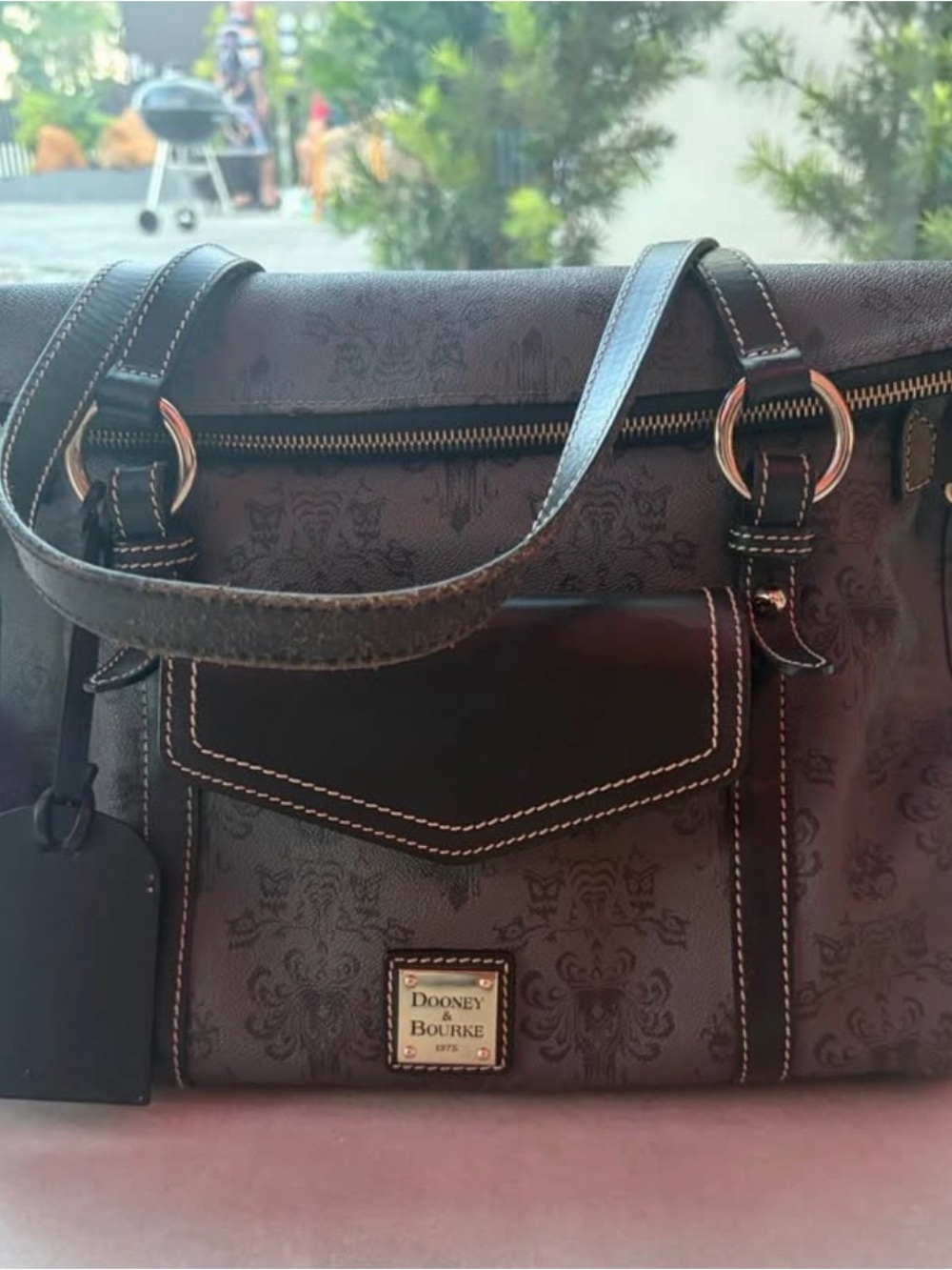 Disney Dooney & Bourke Haunted Mansion Smith Bag Black Purple Rare
